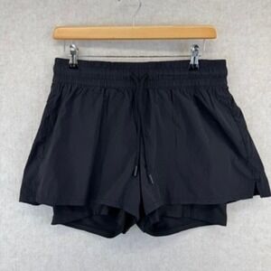 Spyder Active Black Double Layer Running Shorts Womens M
